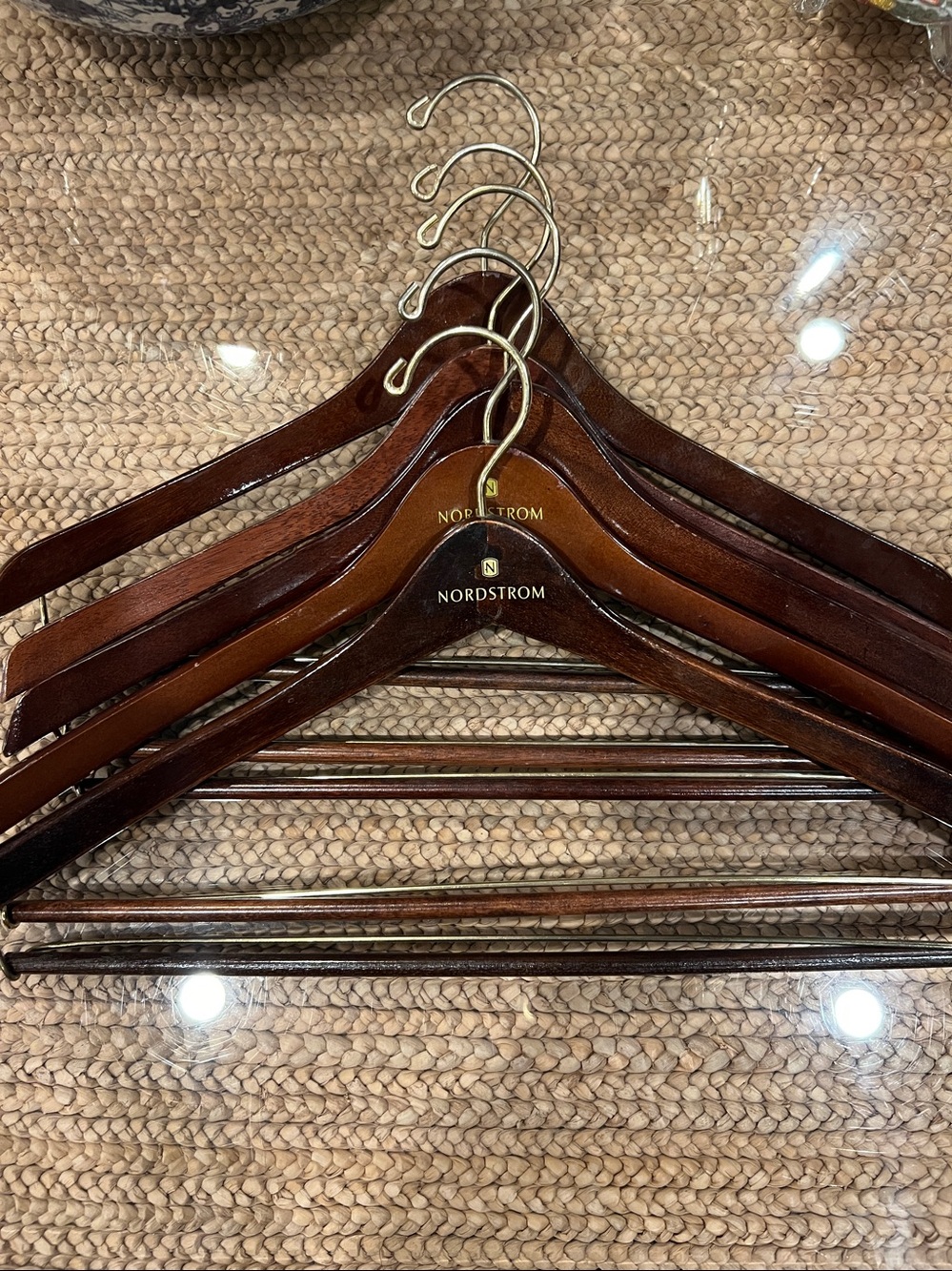 5 Nordstrom Logo Wooden Pant/Suit Hangers